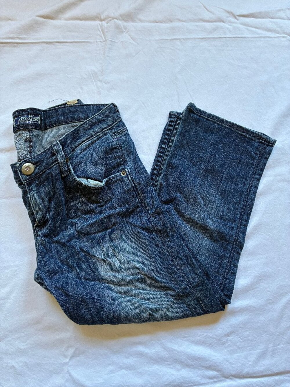 Hudson Jeans Size 27 Dark Wash Flap Pocket Cropped Capris Low Rise